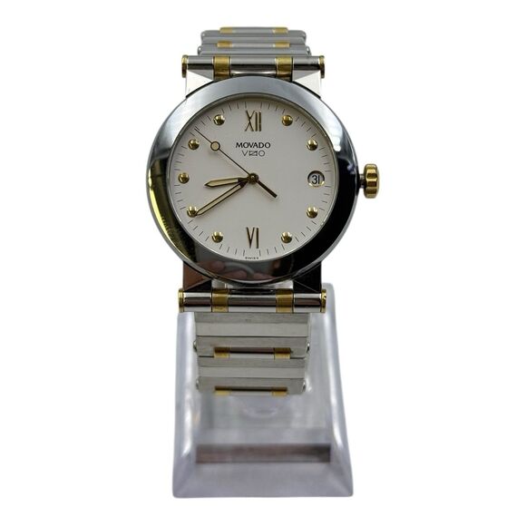 Movado Vizio Ladies Two Tone Watch Bracelet Band - New Battery Installed